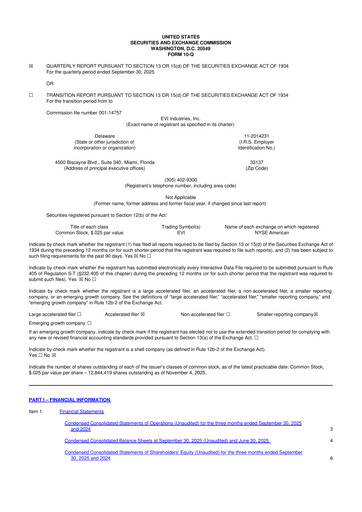 Thumbnail EVI Industries 10-Q Quarterly Report FY2026 