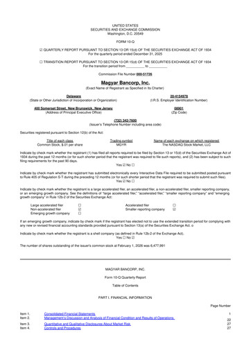 Thumbnail Magyar Bancorp 10-Q Quarterly Report FY2026 