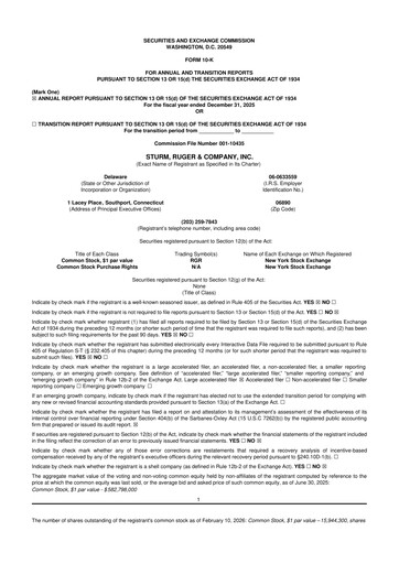 Thumbnail Sturm, Ruger & Co 10-K Annual Report 