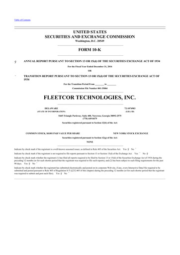 Miniature Corpay 10-K Rapport annuel 2016
