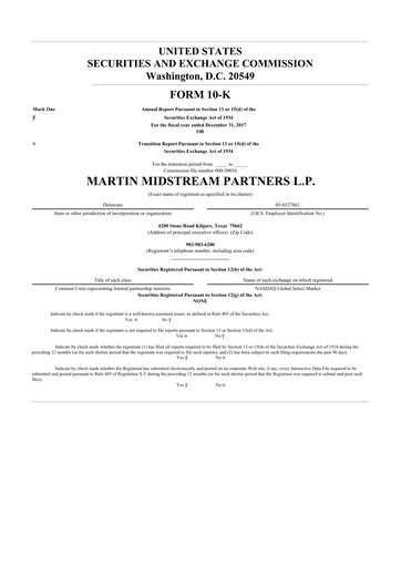 Thumbnail Martin Midstream Partners 10-K Annual Report 2017