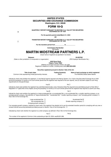 Thumbnail Martin Midstream Partners 10-Q Quarterly Report FY2024 