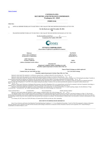 Thumbnail TD Synnex 10-K Annual Report 2016