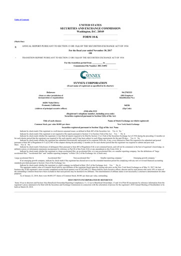 Thumbnail TD Synnex 10-K Annual Report 2017