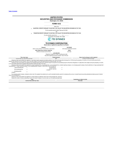 Thumbnail TD Synnex 10-Q Quarterly Report FY2023 