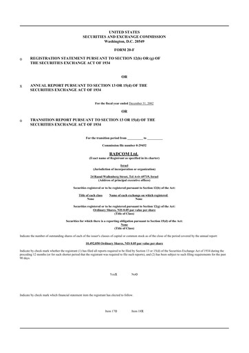 Thumbnail RADCOM 20-F Annual Report 