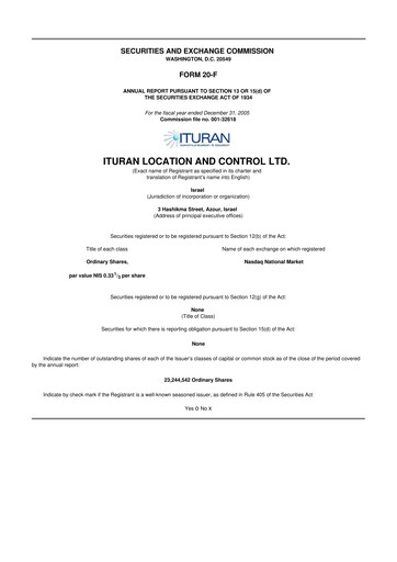 Thumbnail Ituran 20-F Annual Report 