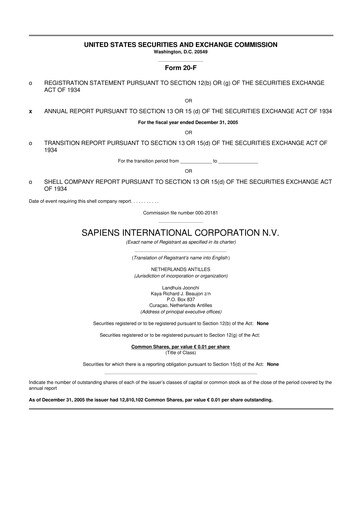 Vorschaubild Sapiens International Corporation 20-F Jahresbericht 