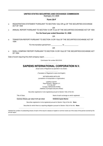 Vorschaubild Sapiens International Corporation 20-F Jahresbericht 