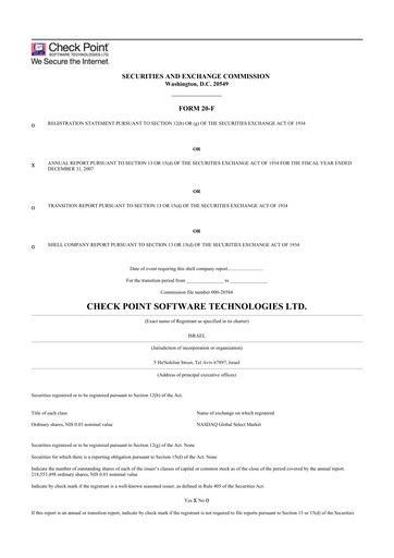 Thumbnail Check Point Software 20-F Annual Report 