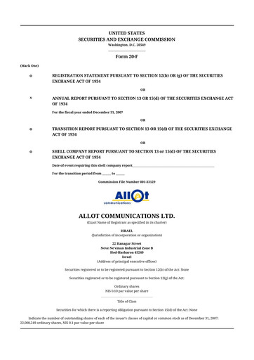 Thumbnail Allot 20-F Annual Report 