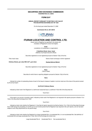 Thumbnail Ituran 20-F Annual Report 