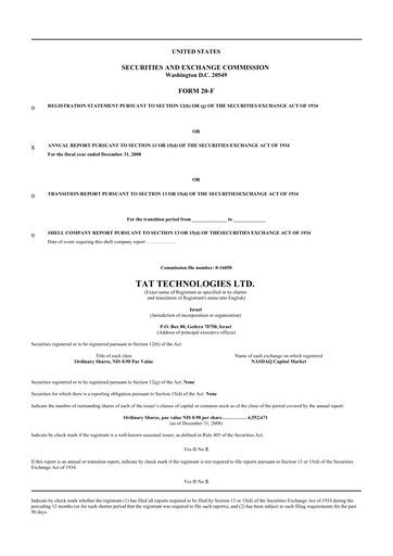 Vorschaubild TAT Technologies 20-F Jahresbericht 