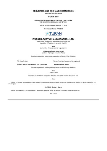 Thumbnail Ituran 20-F Annual Report 