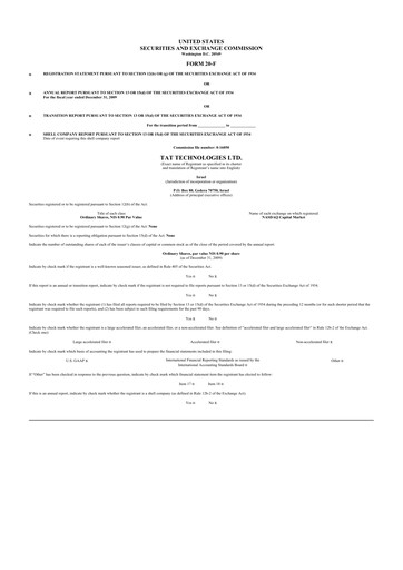 Vorschaubild TAT Technologies 20-F Jahresbericht 