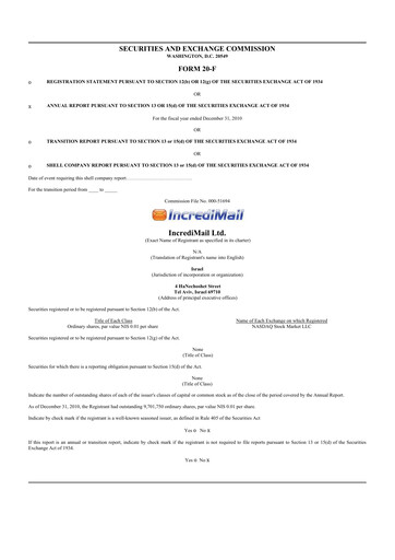 Thumbnail Perion Network 20-F Annual Report 