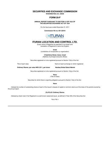 Thumbnail Ituran 20-F Annual Report 2011