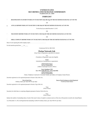 Thumbnail Perion Network 20-F Annual Report 2012