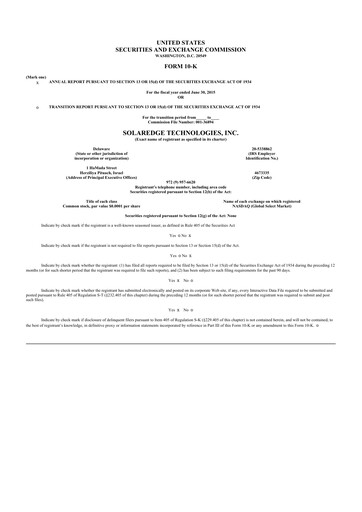 Thumbnail SolarEdge 10-K Annual Report 2015