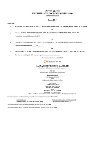 Thumbnail Caesarstone
 20-F Annual Report 2015