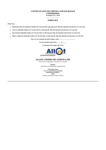 Thumbnail Allot 20-F Annual Report 2015