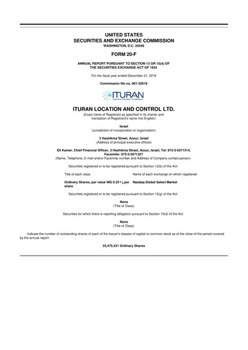 Thumbnail Ituran 20-F Annual Report 2016