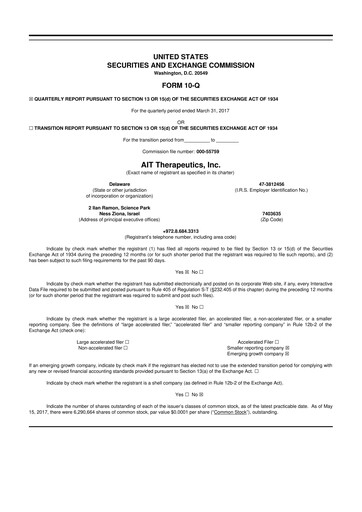 Thumbnail Beyond Air 10-Q Quarterly Report FY2017 