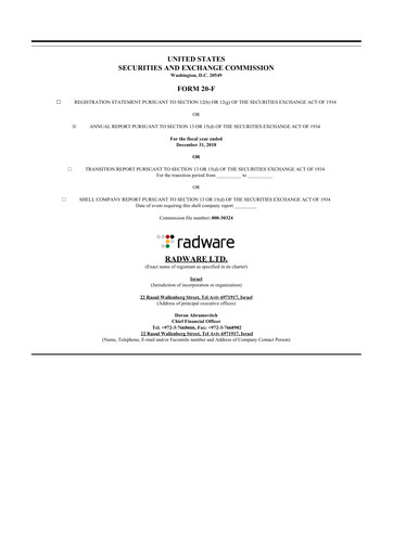 Thumbnail Radware 20-F Annual Report 2018