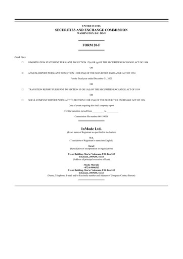 Thumbnail InMode 20-F Annual Report 2020