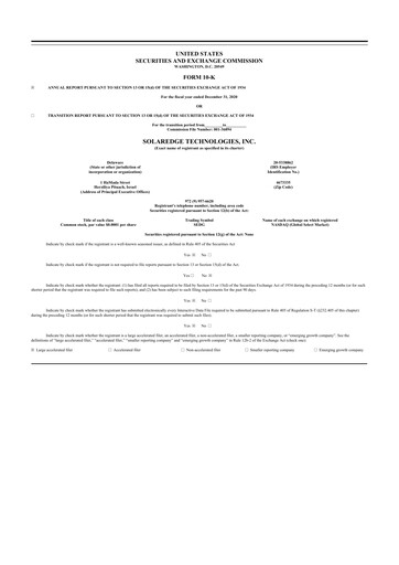 Thumbnail SolarEdge 10-K Annual Report 2020