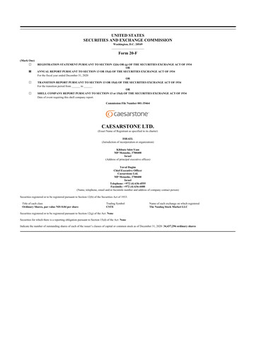 Thumbnail Caesarstone
 20-F Annual Report 2020