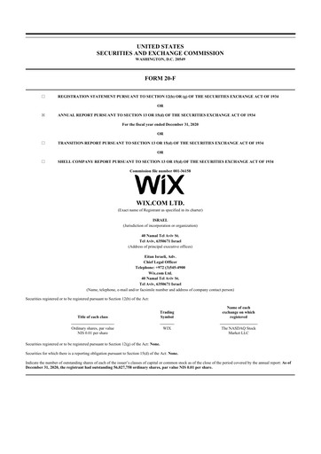 Thumbnail Wix.com 20-F Annual Report 2020