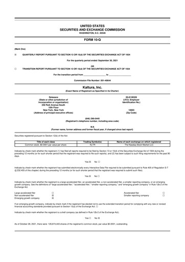 Thumbnail Kaltura 10-Q Quarterly Report FY2021 