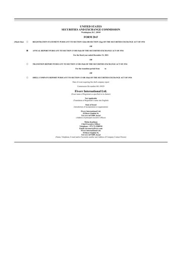 Thumbnail Fiverr 20-F Annual Report 2021