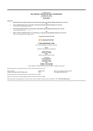 Thumbnail Caesarstone
 20-F Annual Report 2021