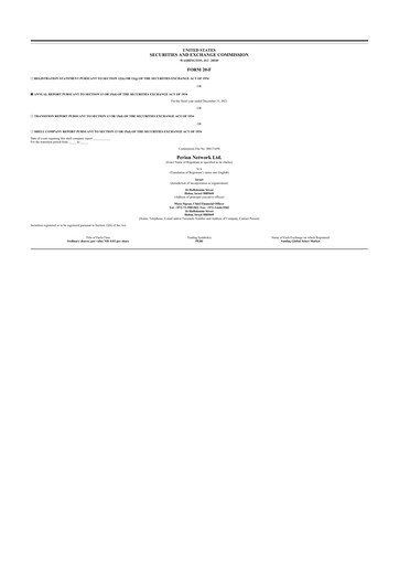 Thumbnail Perion Network 20-F Annual Report 2021