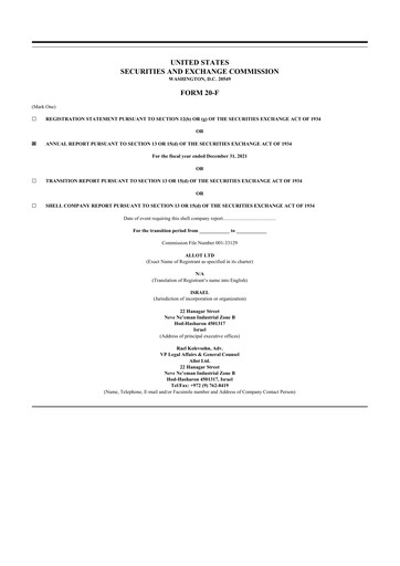 Thumbnail Allot 20-F Annual Report 2021