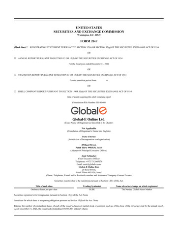 Thumbnail Global-e 20-F Annual Report 2021