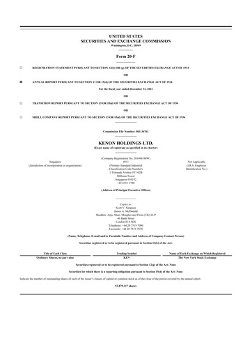 Thumbnail Kenon Holdings 20-F Annual Report 2021