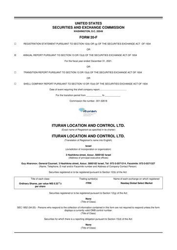 Thumbnail Ituran 20-F Annual Report 2021