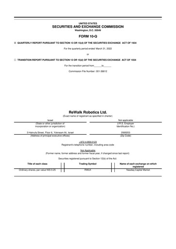 Miniature Lifeward 10-Q Rapport trimestriel 2022 