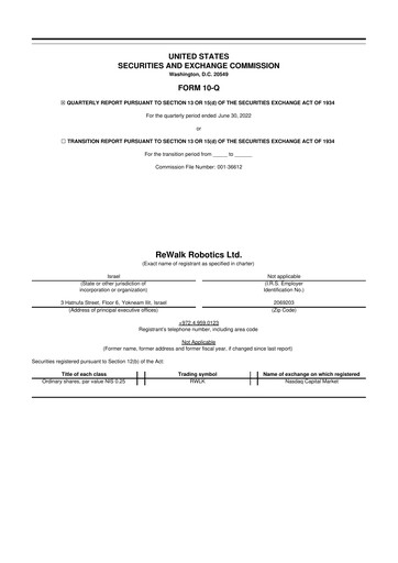 Miniature Lifeward 10-Q Rapport trimestriel 2022 