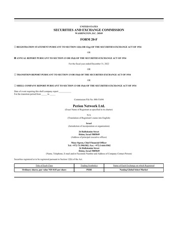 Thumbnail Perion Network 20-F Annual Report 2022