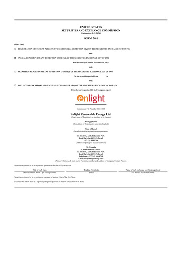 Thumbnail Enlight Renewable Energy 20-F Annual Report 2022