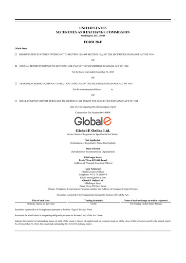 Thumbnail Global-e 20-F Annual Report 2022