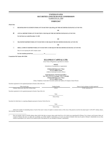 Miniature Ellomay Capital
 20-F Rapport annuel 2022