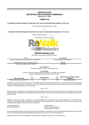 Miniature Lifeward 10-Q Rapport trimestriel 2023 