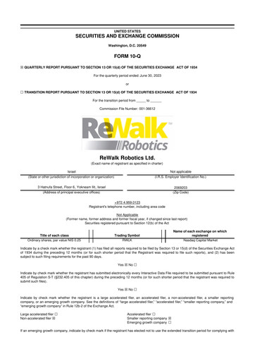 Miniature Lifeward 10-Q Rapport trimestriel 2023 