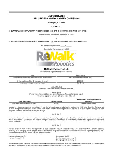 Miniature Lifeward 10-Q Rapport trimestriel 2023 