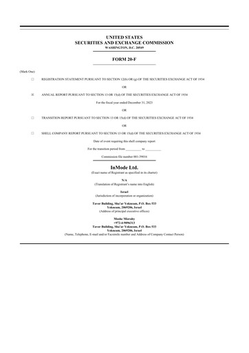 Thumbnail InMode 20-F Annual Report 2023